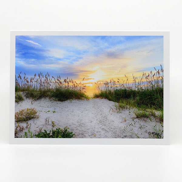 Sunrise on the beach photograph on greeting card