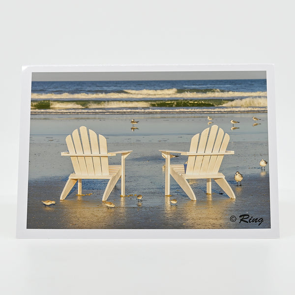 Adirondack Chairs photograph on a greeting card