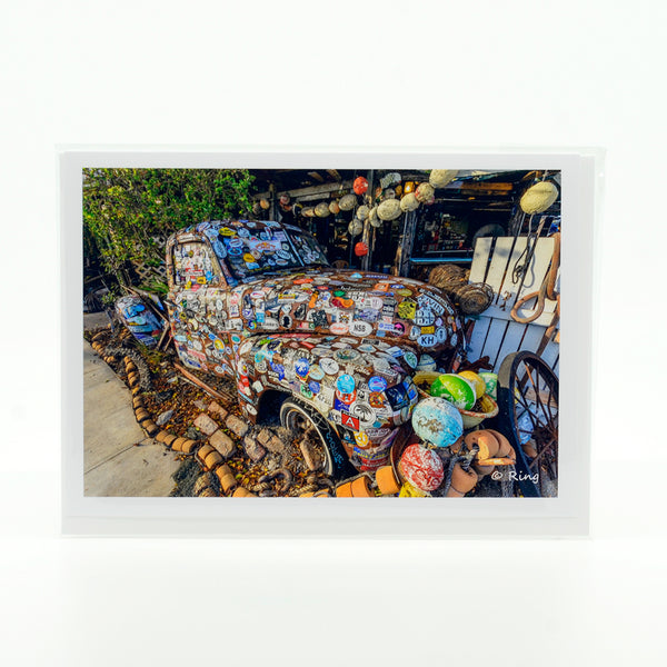 Bo Fish Wagon in Florida Keys photograph on a greeting card