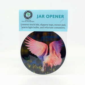 Roseate Spoonbill photograph on a jar opener