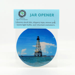 Alligator Reef Lighthouse photograph on a jar opener