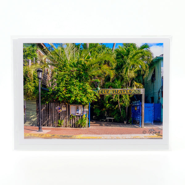 Blue Heaven Restaurant in Florida Keys photograph on a greeting card