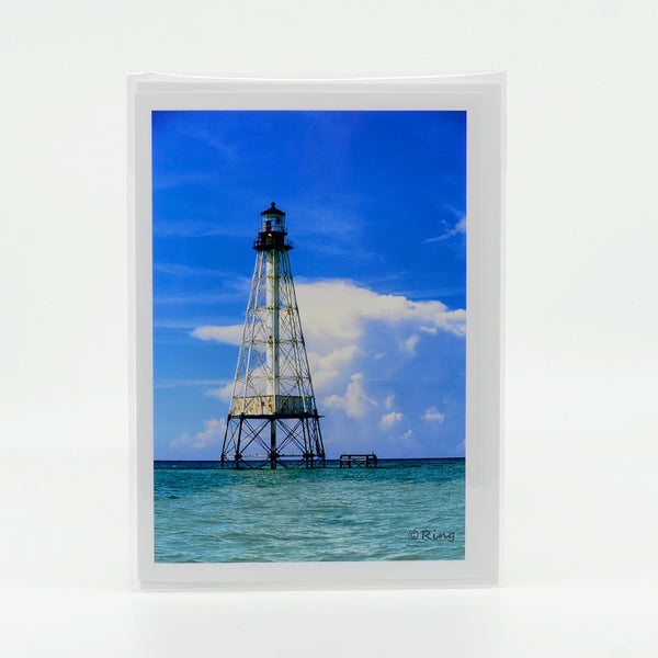 Alligator Reef Lighthouse photograph on a greeting card