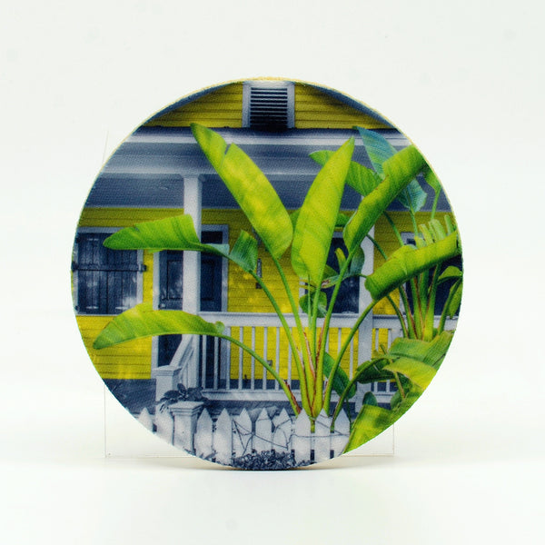 Caribbean Cottage in Florida Keys photograph on a round rubber home coaster