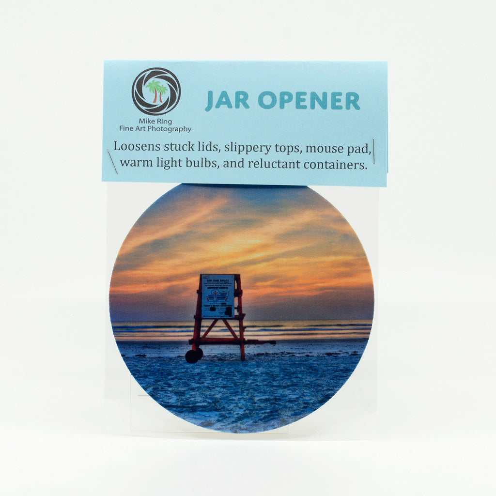 Life Guard Stand on the beach photograph on a jar opener
