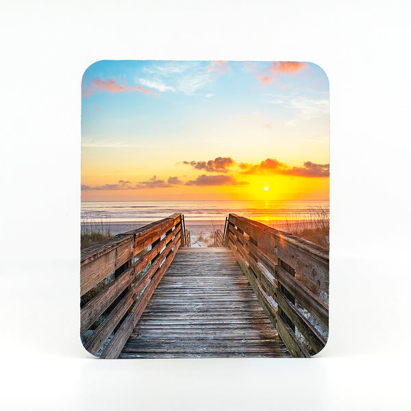Mouse Pad of a photograph-boardwalk to the beach early morning sunrise