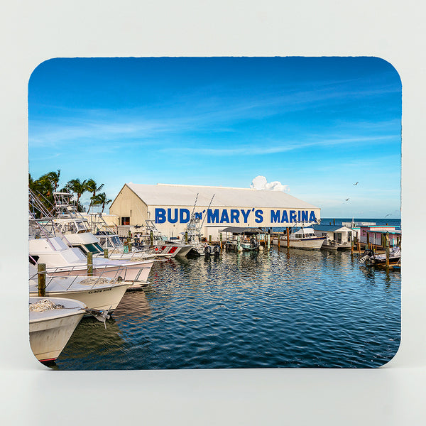 Bud and Mary's Marina in Florida Keys photograph on a mouse pad