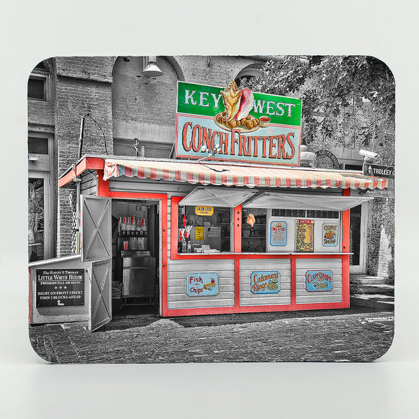Conch Fritters Food Stand in Florida Keys photograph on a mouse pad