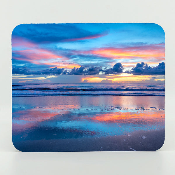 Early morning sunrise over the ocean sea photograph on a  mouse pad