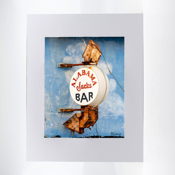 Alabama Jacks Bar sign photograph in the Florida Keys