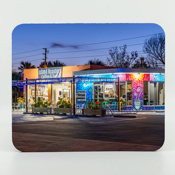 Mouse Pad of Island Roasters a coffee shop in New Smyrna Beach, Florida