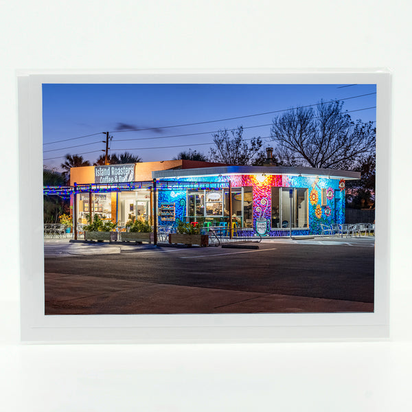 Greeting Card of Island Roasters a coffee shop in New Smyrna Beach, Florida