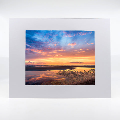Early morning sunrise over the ocean sea photography artwork