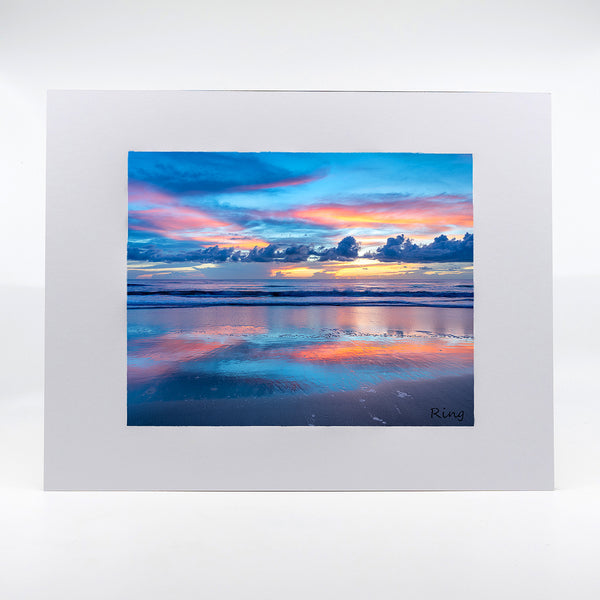 Early morning sunrise over the ocean sea photography artwork