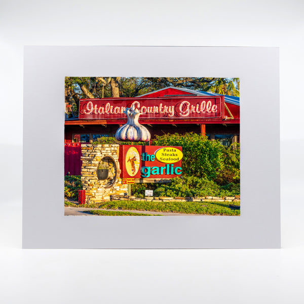 Artwork of The Garlic Restaurant in New Smyrna Beach, Florida