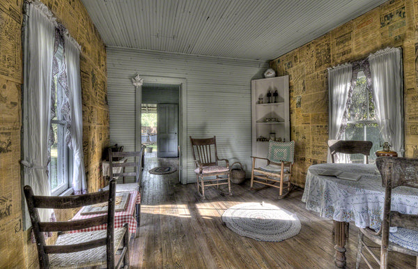 A photo a shotgun style house was used to house workers in the turpentine camps