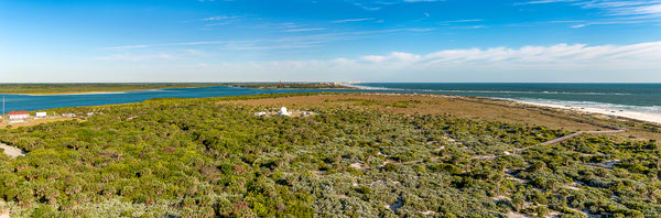 A panoramic view of Smyrna Dunes Park in New Smyrna Beach, Florida