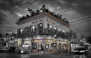 A photo of the Famous Whistle Bar at night in Key West, Florida