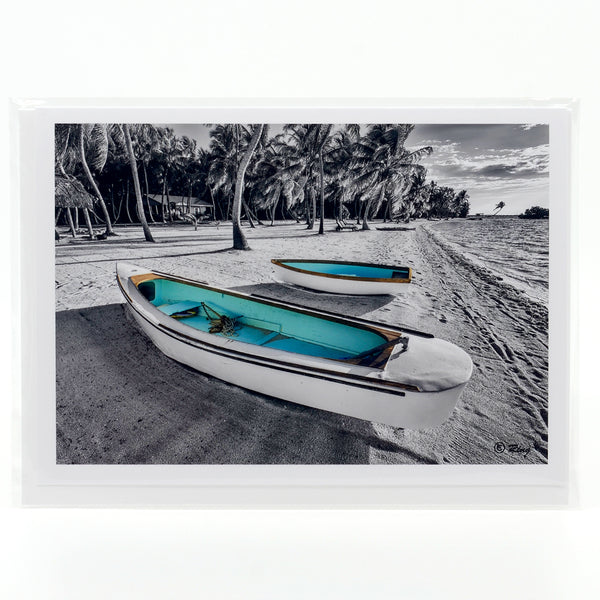 Beach Tenders in Florida Keys photograph on a greeting card