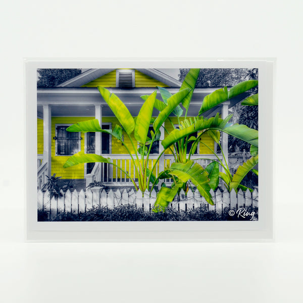 Caribbean Cottage in Florida Keys photograph on a greeting card