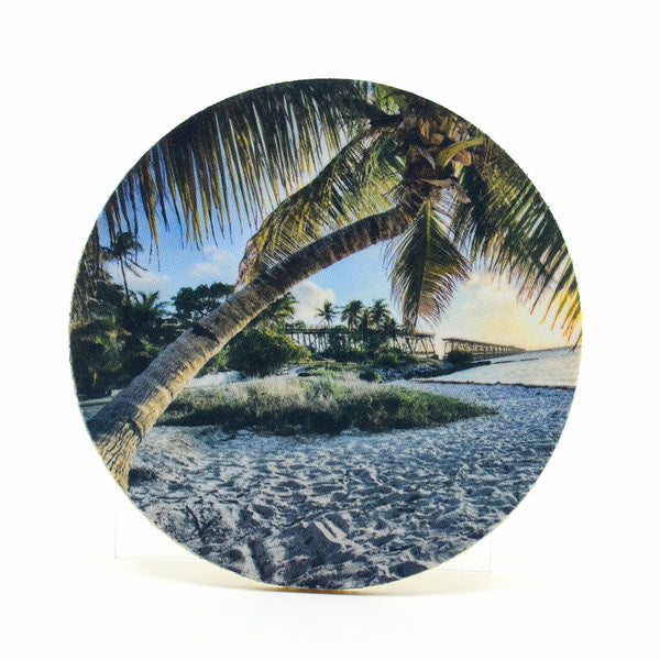 Bahia Honda in Florida Keys photograph on a round rubber home coaster