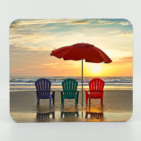 Beachside Chairs photograph on mouse pad