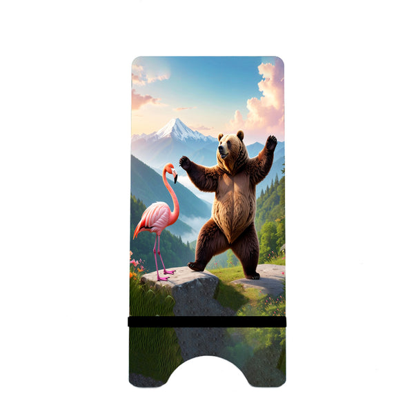 Dancing Bear with Flamingo Gifts