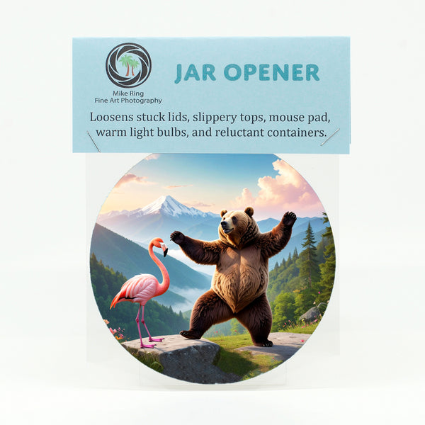 Dancing Bear with Flamingo Gifts