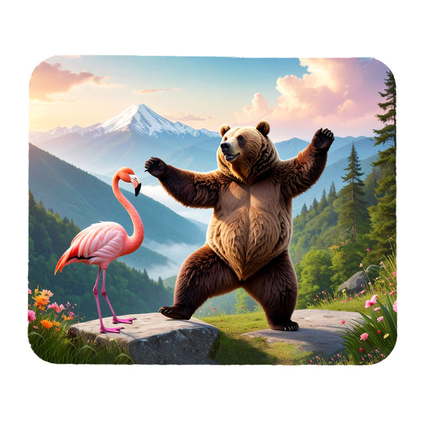 Dancing Bear with Flamingo Gifts