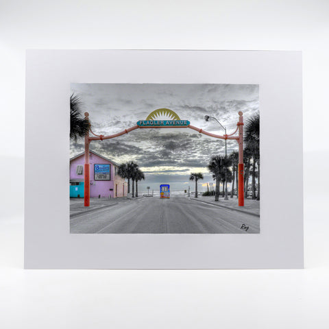 Flagler Avenue Beach Entrance in New Smyrna Beach, Florida on a Artwork