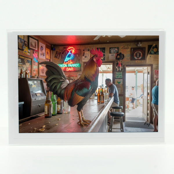 Key West Rooster in Bar 1 Gifts