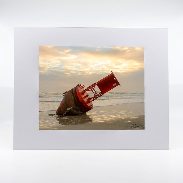 Red Buoy on the shore photography artwork