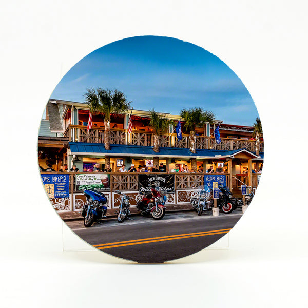 Round Rubber Home Coaster of the Flagler Tavern in New Smyrna Beach, Florida