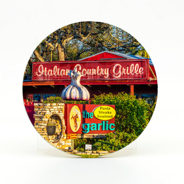 Rubber Round Home Coaster of The Garlic Restaurant in New Smyrna Beach, Florida