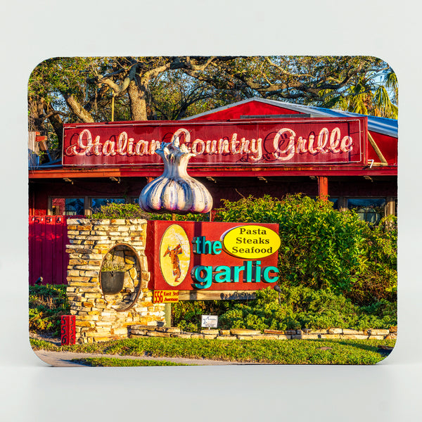 Mouse Pad of The Garlic Restaurant in New Smyrna Beach, Florida