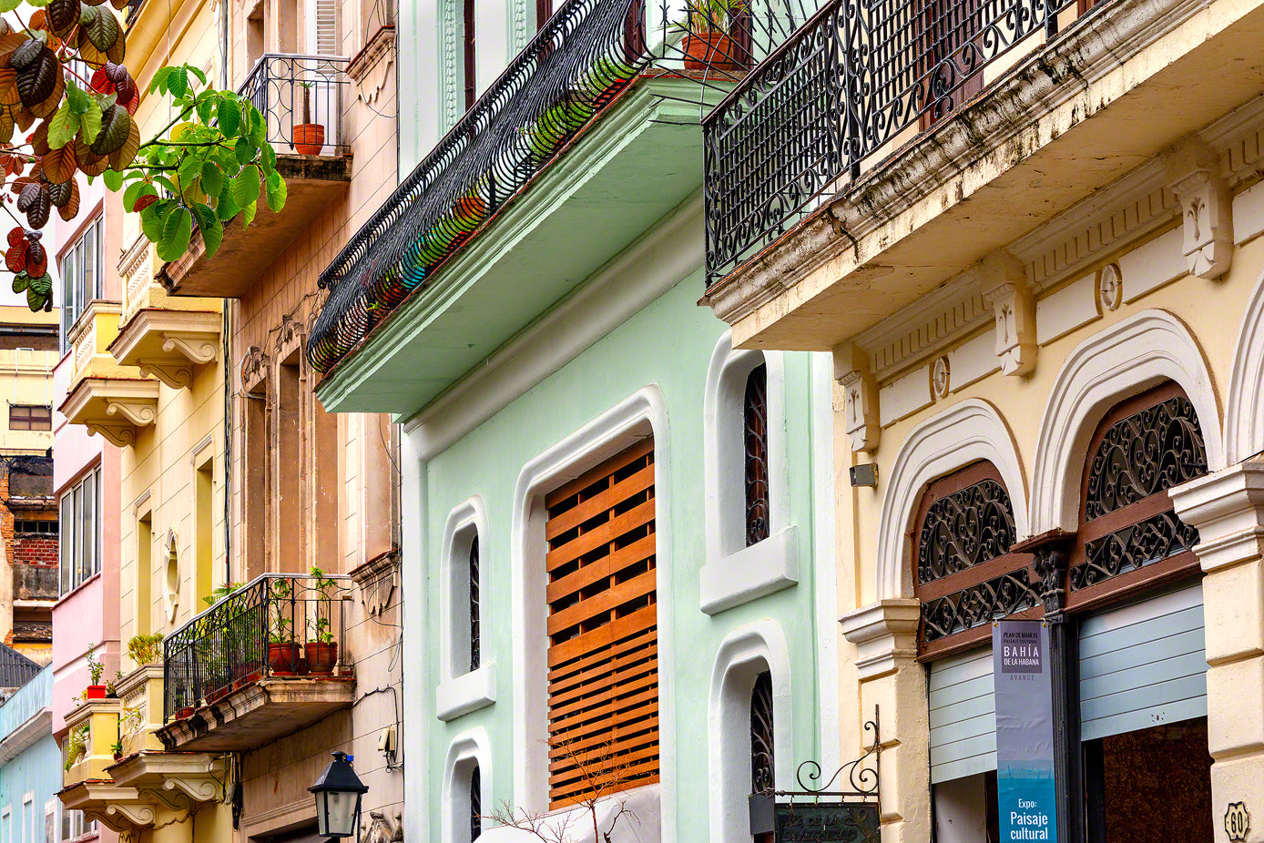 A photo of colorful buildings in Havana, Cuba