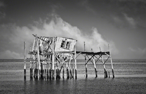 A Landscape Fine Art Photograph by Mike Ring of the old honeymoon shack in Cedar Key Florida