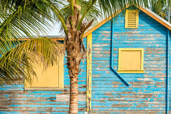 A photo of a colorful tropical home in Islamorada, Florida