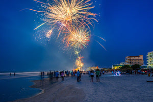 A photo of fireworks on New Smyrna Beach