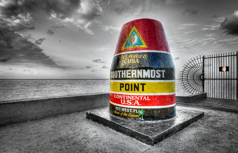 A photo of the southern most point landmark in Key West, Florida